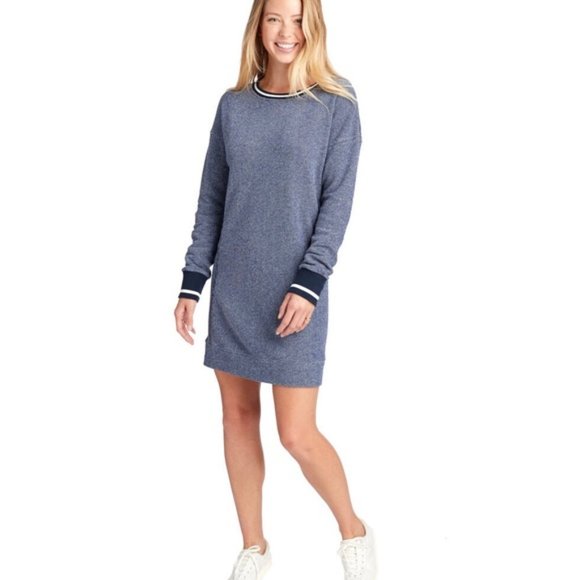 Vineyard Vines Dresses & Skirts - Vineyard Vines Cotton Sweatshirt Navy Blue Long Sleeve Pocket Dress P261